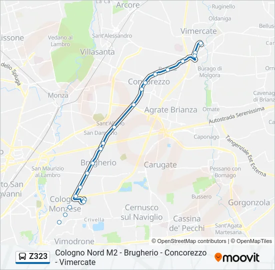 Z323 Bus Line Map