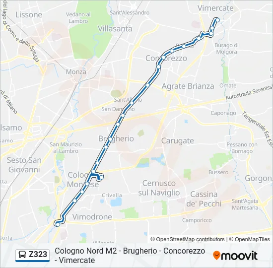Z323 Bus Line Map
