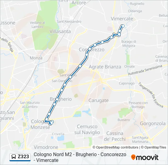 Z323 Bus Line Map