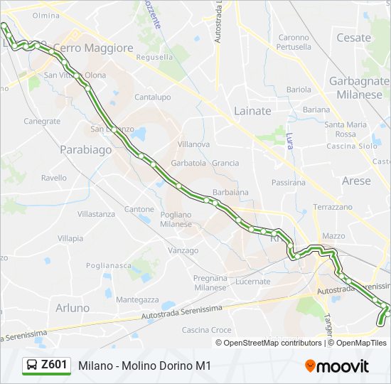 z601 Route: Schedules, Stops & Maps - Milano - Molino Dorino