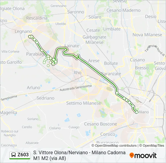 Z603 Bus Line Map