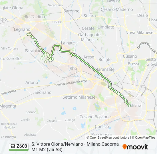 Z603 Bus Line Map