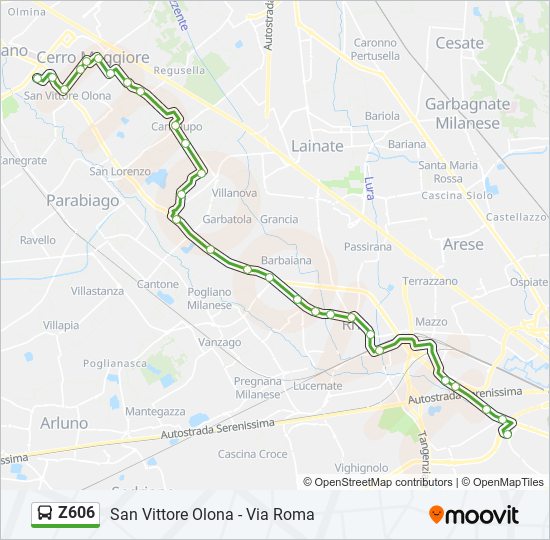 Z606 bus Line Map