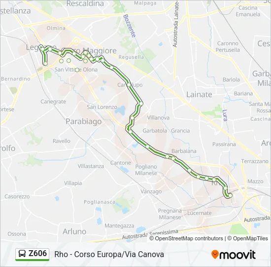 Z606 Bus Line Map