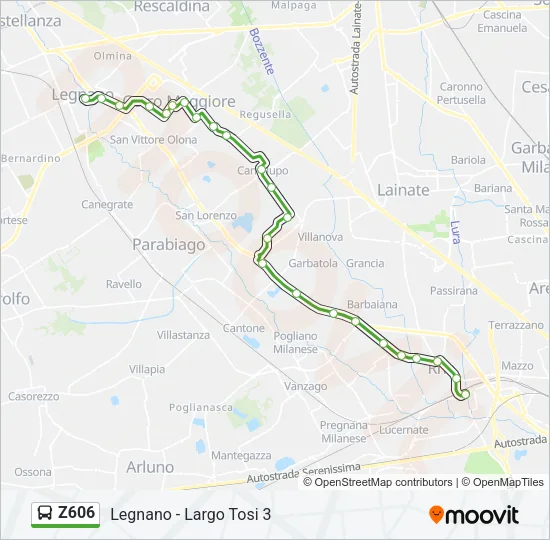 Z606 Bus Line Map