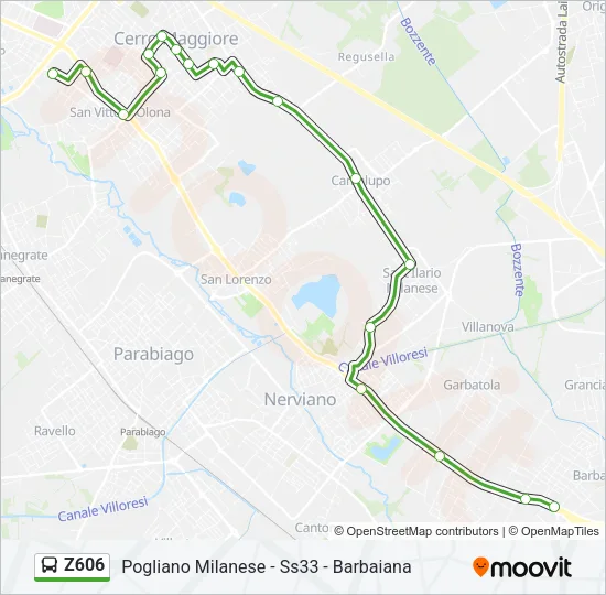Z606 Bus Line Map