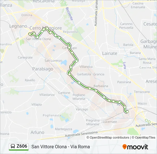 Z606 Bus Line Map