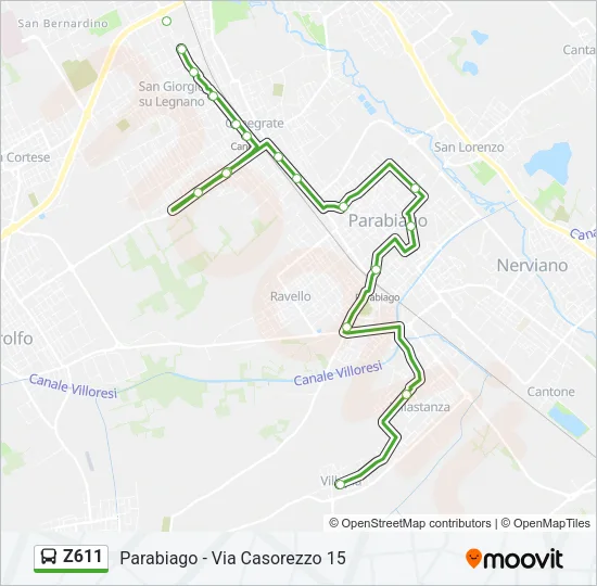 Z611 Bus Line Map