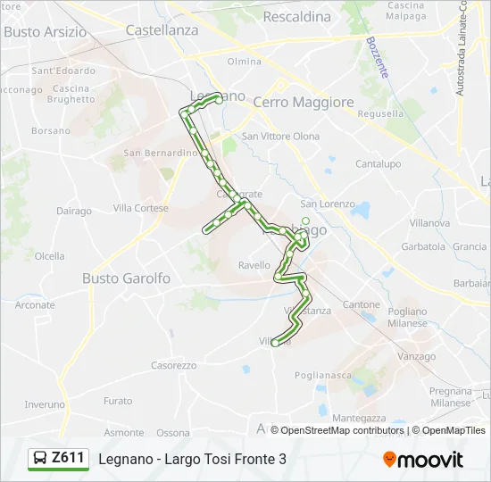 Z611 Bus Line Map