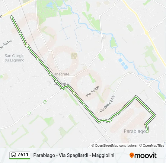 Z611 Bus Line Map