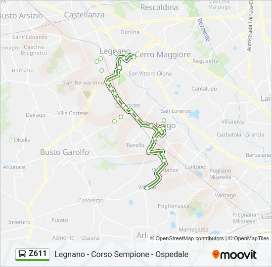 Z611 Bus Line Map