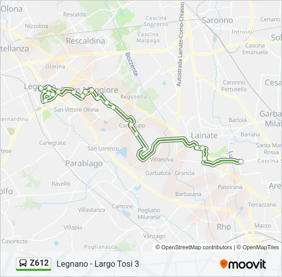 Z612 Bus Line Map