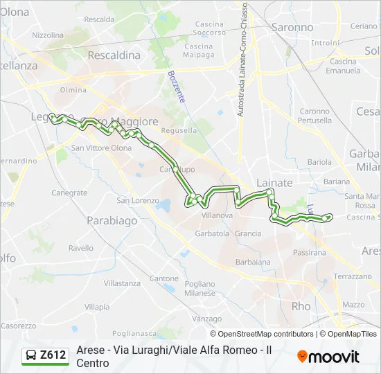 Z612 Bus Line Map