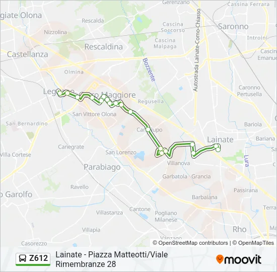 Z612 Bus Line Map