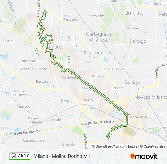 Z617 Bus Line Map
