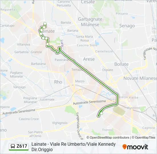 Z617 Bus Line Map