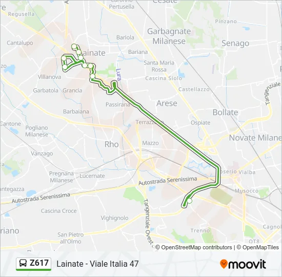 Z617 Bus Line Map