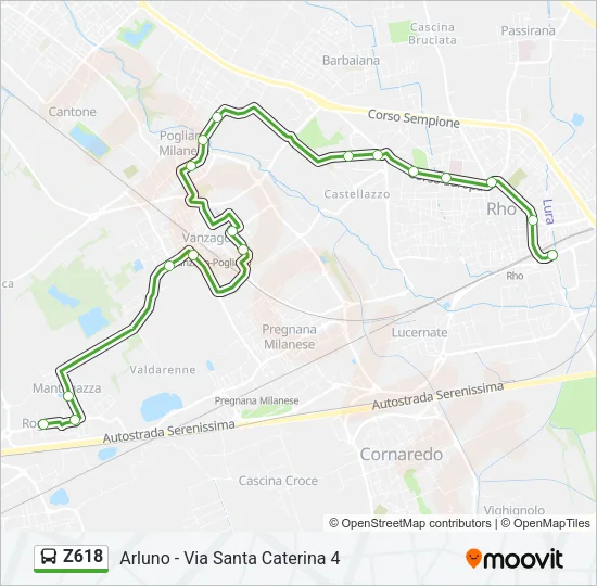 Z618 Bus Line Map