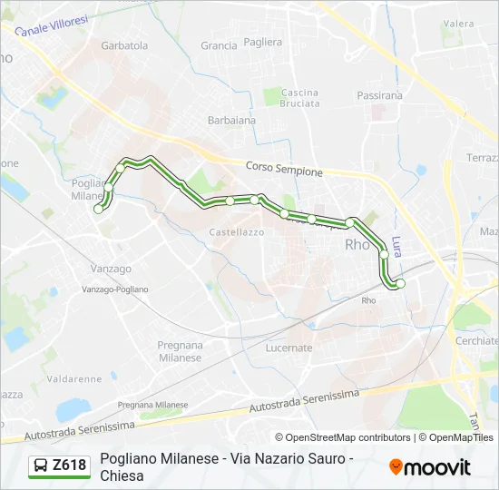 Z618 Bus Line Map