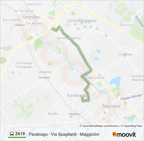 Z619 Bus Line Map