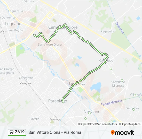 Z619 Bus Line Map