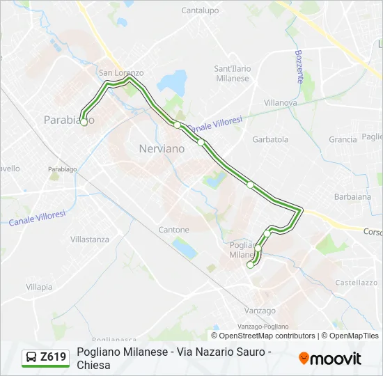 Z619 Bus Line Map