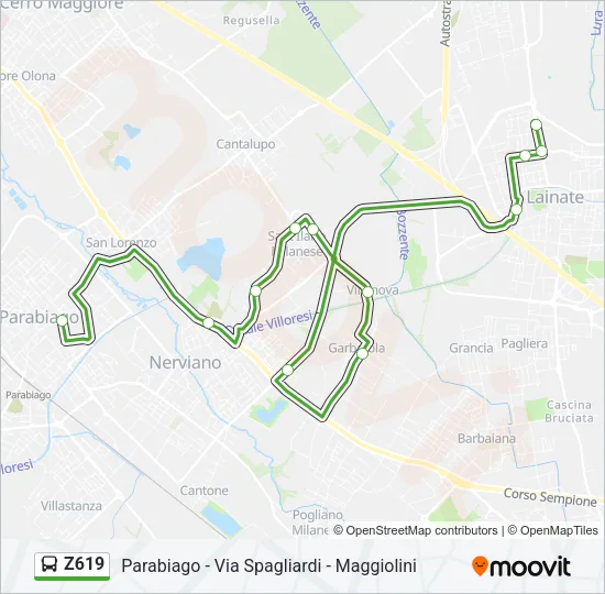 Z619 Bus Line Map