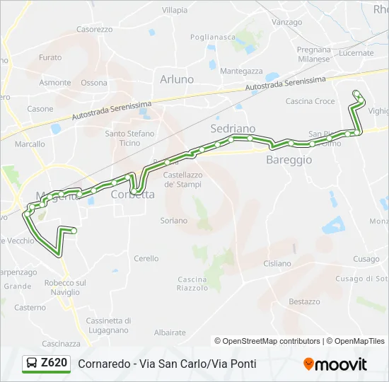 Z620 Bus Line Map