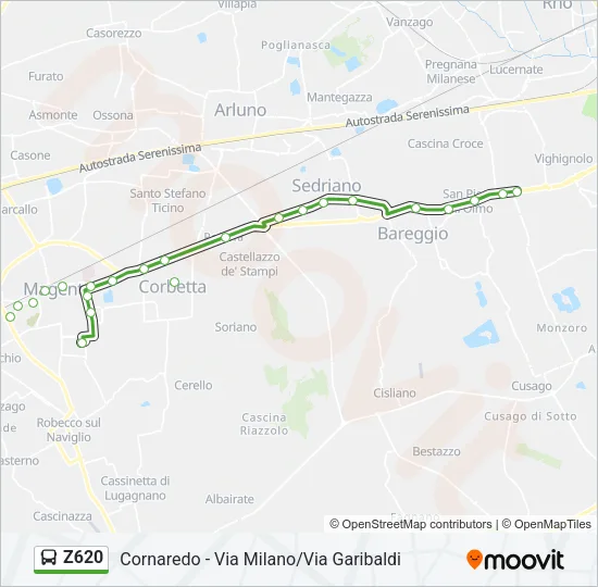 Z620 Bus Line Map
