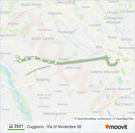 Z621 Bus Line Map