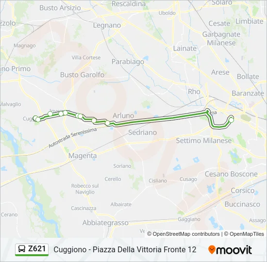 Z621 Bus Line Map