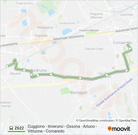 Z622 Bus Line Map