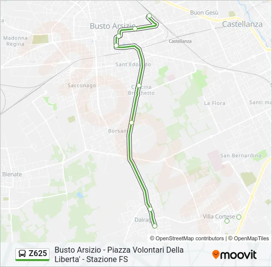 Z625 Bus Line Map