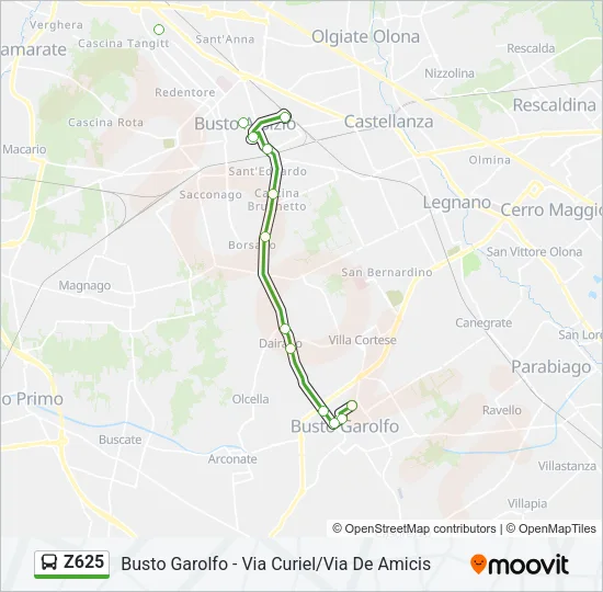Z625 Bus Line Map