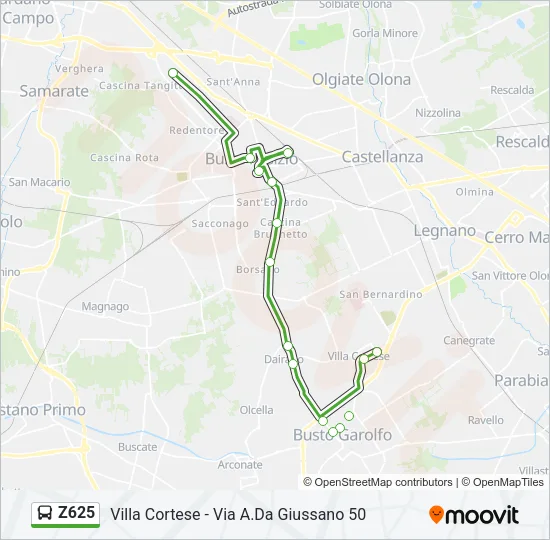 Z625 Bus Line Map