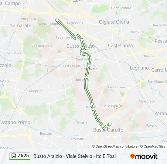 Z625 Bus Line Map
