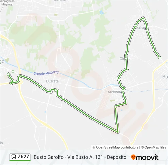 Z627 Bus Line Map