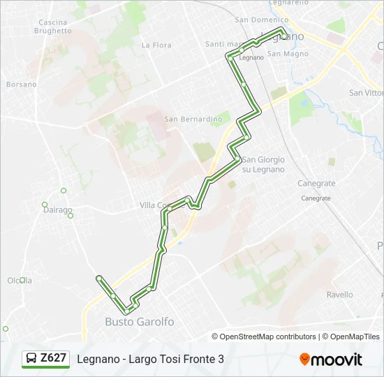 Z627 Bus Line Map