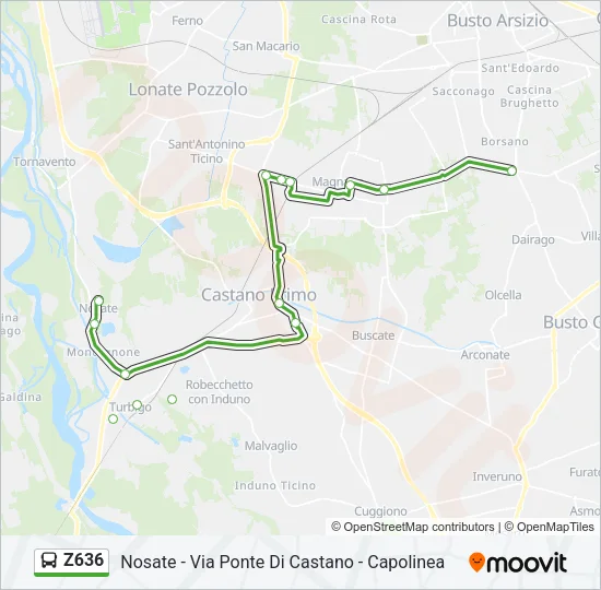 Z636 Bus Line Map