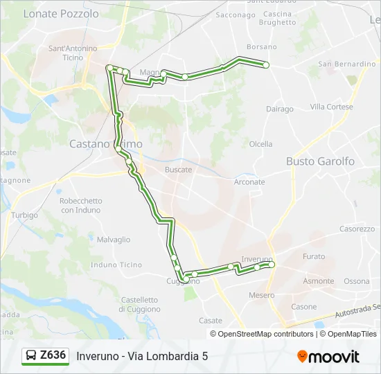 Z636 Bus Line Map