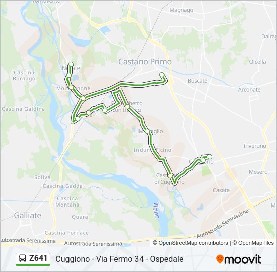 Percorso linea bus Z641