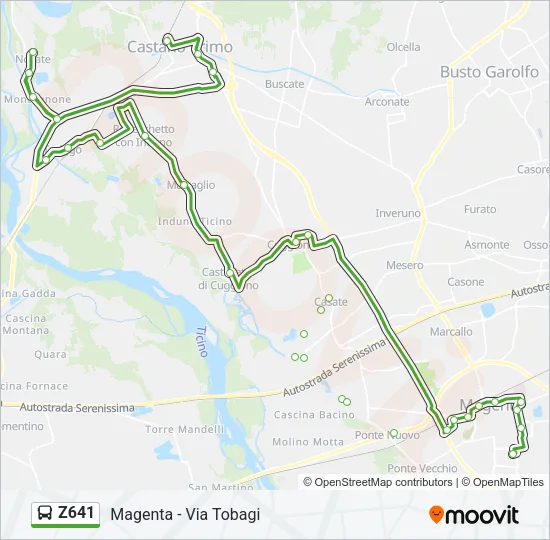 Z641 Bus Line Map