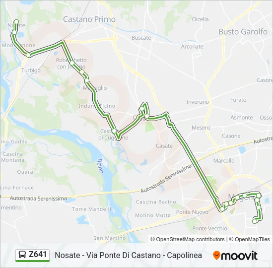 Z641 Bus Line Map