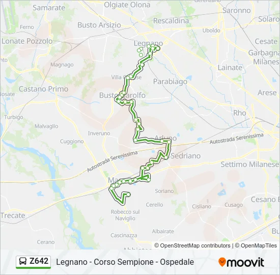 Z642 Bus Line Map