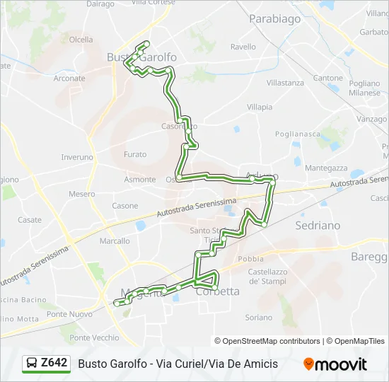 Z642 Bus Line Map