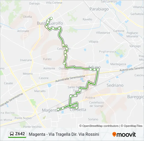 Z642 Bus Line Map