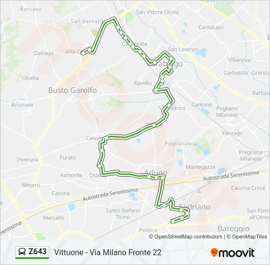 Z643 Bus Line Map