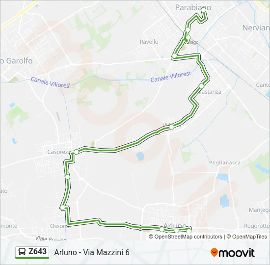 Z643 Bus Line Map