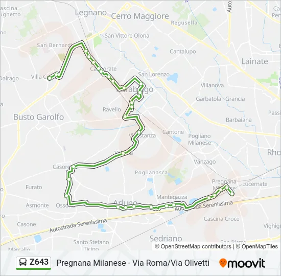 Z643 Bus Line Map