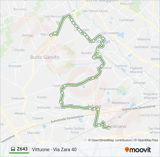 Z643 Bus Line Map